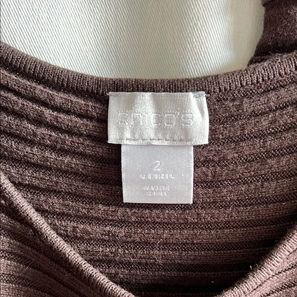 Brown Textured Long Sleeve Top - Picture 2 of 8